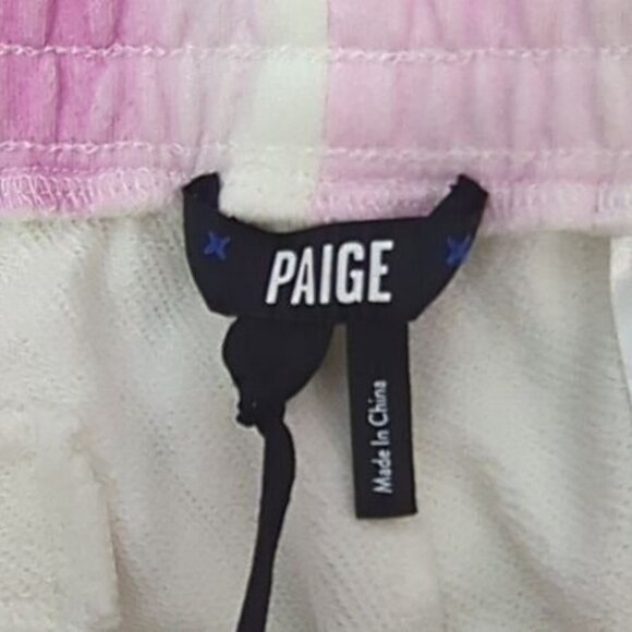 NEW PAIGE Womens Annette White Fuschia Pink Multi Joggers Sweat Pants Size Small - Picture 5 of 10